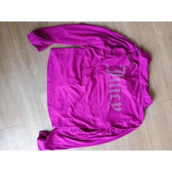 Juicy couture Y2K logo rhinestones soft pajama set long sleeve and pants Large - Picture 3 of 10